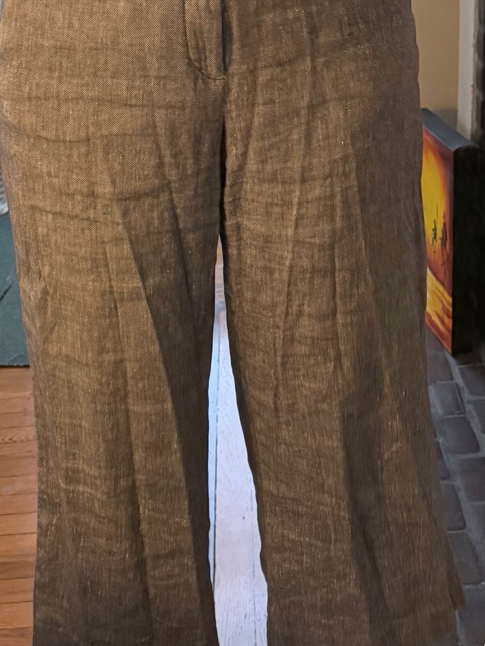 Woman’s Wide-Leg Linen Blend Pants - Blue